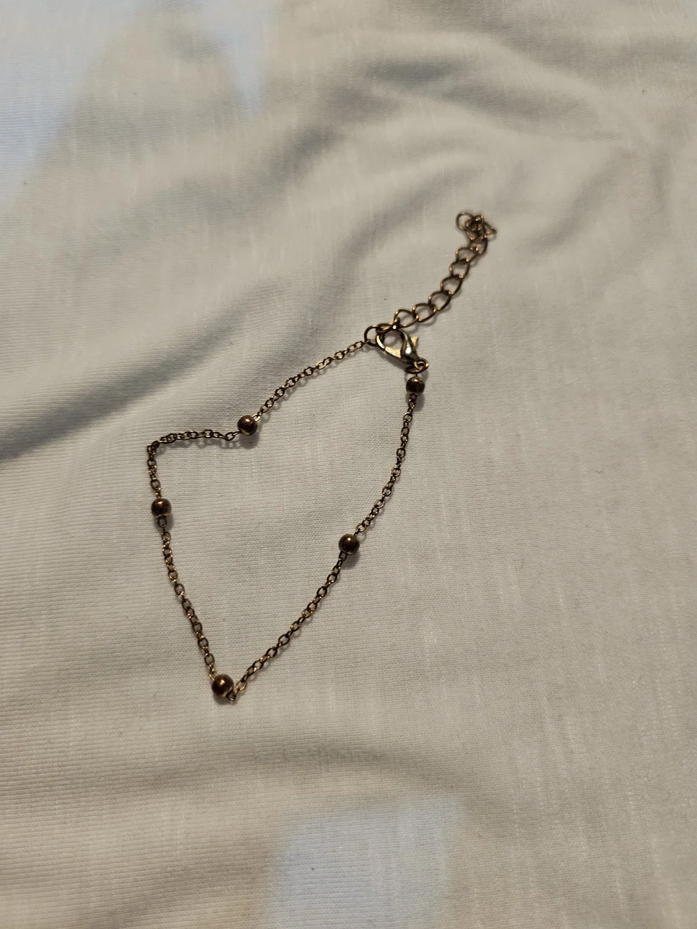 Minimalist Rose Gold Beaded Chain Bracelet